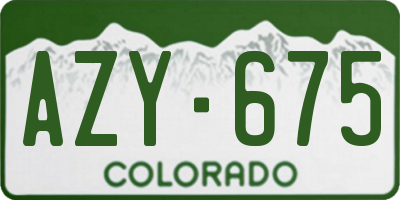 CO license plate AZY675