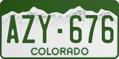 CO license plate AZY676