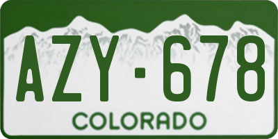 CO license plate AZY678