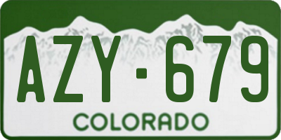 CO license plate AZY679