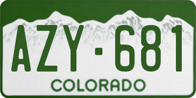 CO license plate AZY681