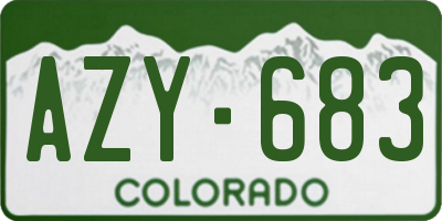 CO license plate AZY683