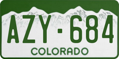 CO license plate AZY684