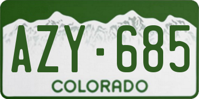 CO license plate AZY685