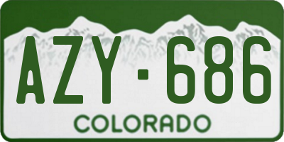 CO license plate AZY686