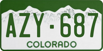 CO license plate AZY687