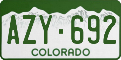 CO license plate AZY692