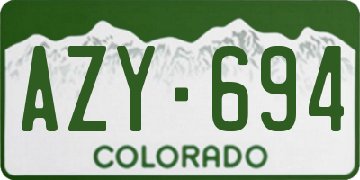 CO license plate AZY694