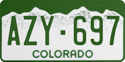 CO license plate AZY697