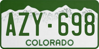 CO license plate AZY698