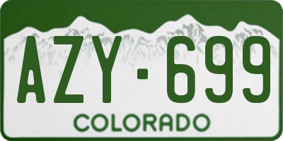 CO license plate AZY699