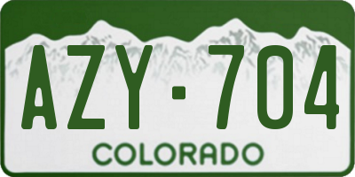 CO license plate AZY704