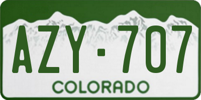 CO license plate AZY707