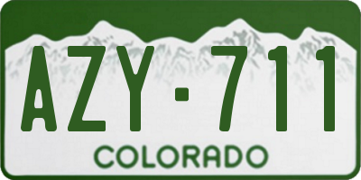 CO license plate AZY711