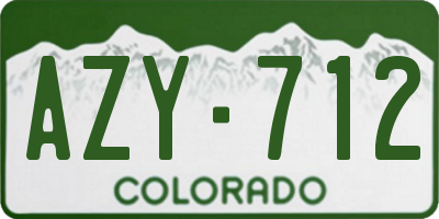 CO license plate AZY712