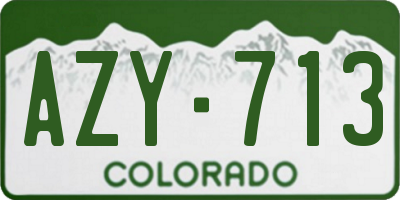 CO license plate AZY713