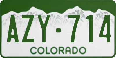 CO license plate AZY714