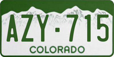 CO license plate AZY715