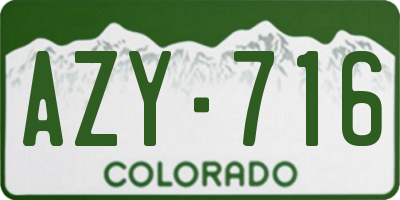 CO license plate AZY716