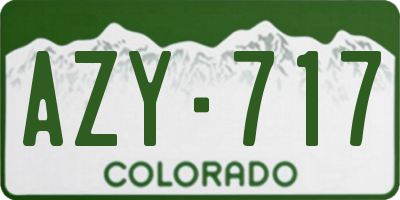 CO license plate AZY717