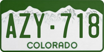 CO license plate AZY718