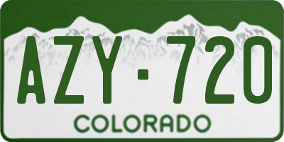 CO license plate AZY720