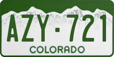 CO license plate AZY721