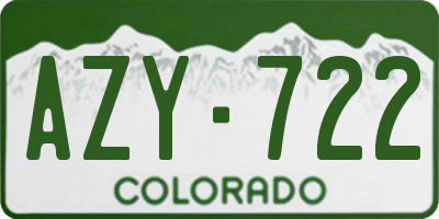 CO license plate AZY722