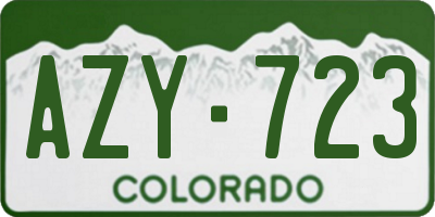 CO license plate AZY723