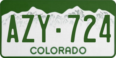 CO license plate AZY724