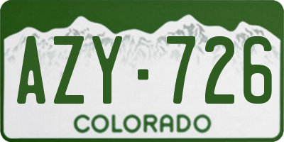 CO license plate AZY726