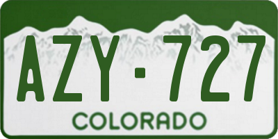 CO license plate AZY727