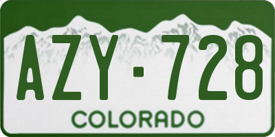 CO license plate AZY728