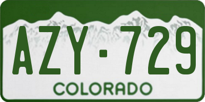 CO license plate AZY729