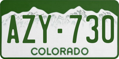 CO license plate AZY730