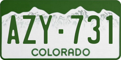 CO license plate AZY731