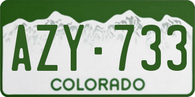 CO license plate AZY733