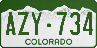 CO license plate AZY734