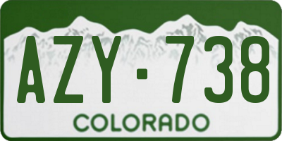 CO license plate AZY738