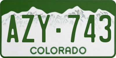 CO license plate AZY743