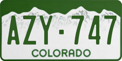 CO license plate AZY747