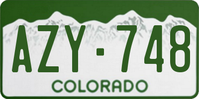 CO license plate AZY748