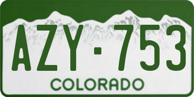 CO license plate AZY753