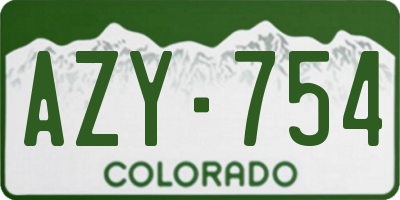 CO license plate AZY754