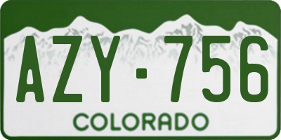 CO license plate AZY756