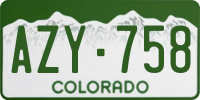 CO license plate AZY758