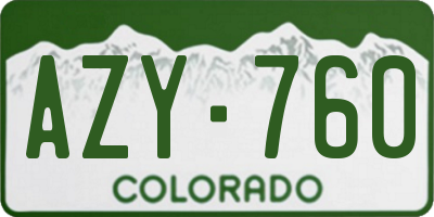 CO license plate AZY760