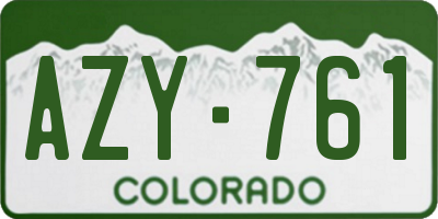 CO license plate AZY761