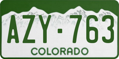 CO license plate AZY763