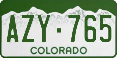 CO license plate AZY765